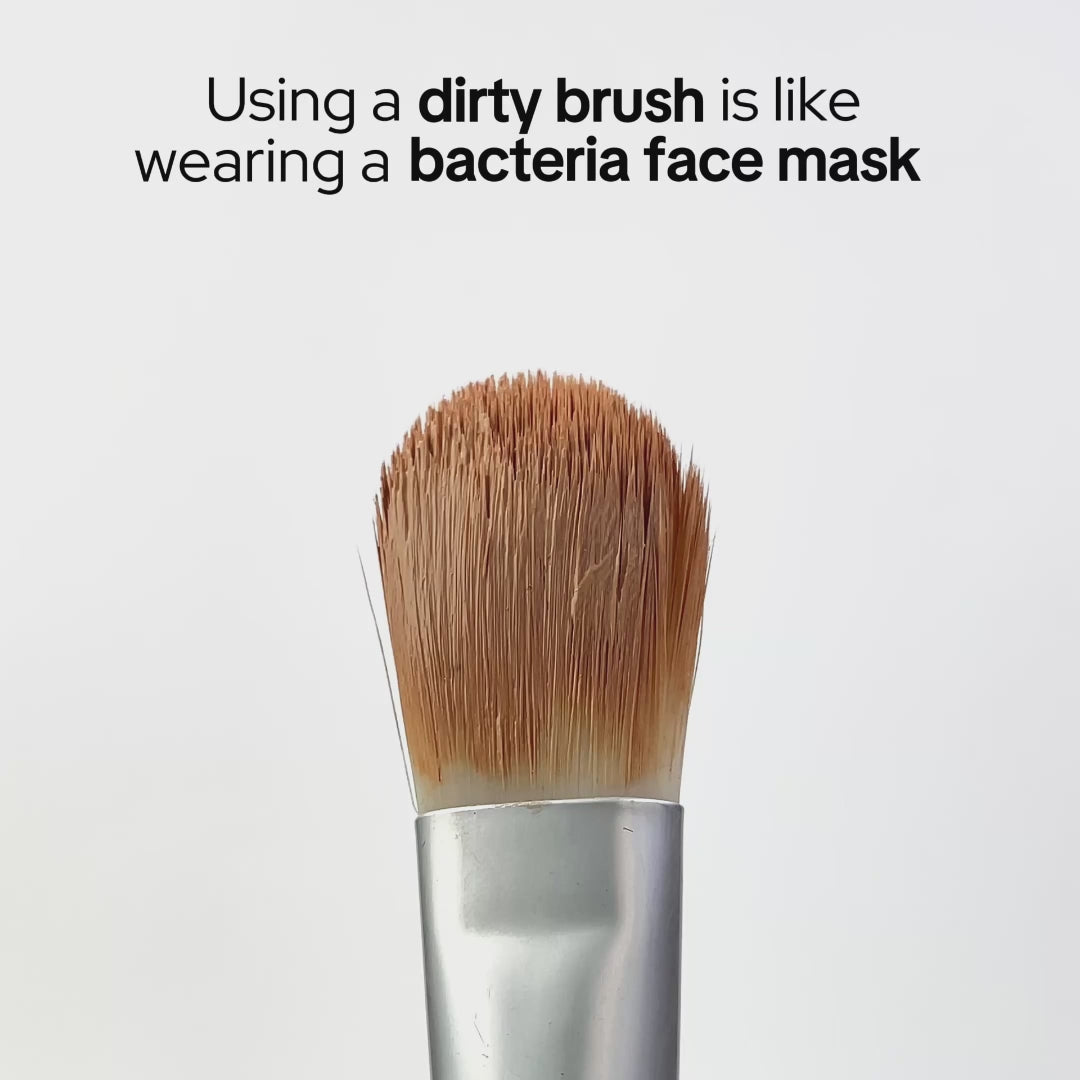 Video explaining how dirty brushes carries bacteria and spatula is hygiene solution.